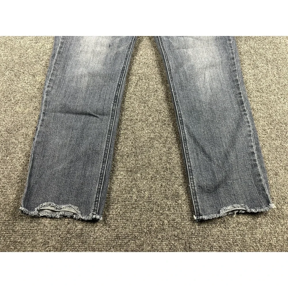 Democracy Ab Technology Jeans Women's Sz 6 Blue Raw Hem Frayed Cropped 30X25 - Picture 4 of 15